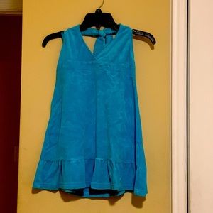 Girls 1pc blue terry cloth coverup